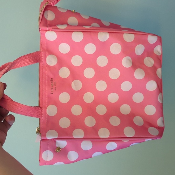 kate spade Handbags - NWT Kate Spade Pink Polka Dot Lunch bag Tote